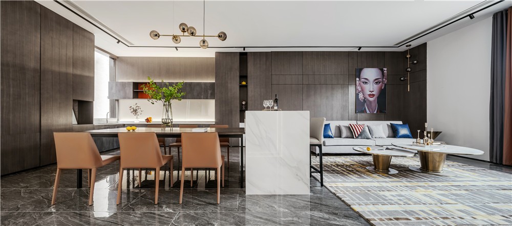 现代轻奢风格家装设计室内装修效果图-餐厅 现代轻奢风格家装设计室内装修效果图-餐厅
