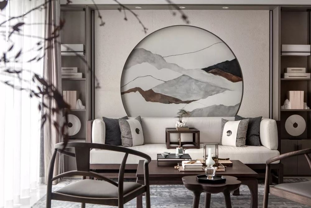 昭通市晟博上层新中式风格三居室装修案例